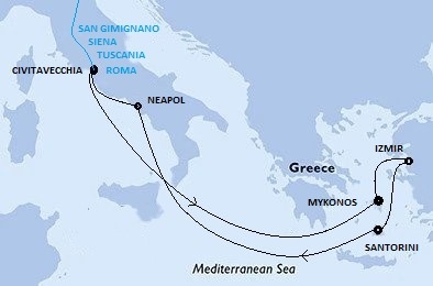 Plavba lodí s Riviera tour - mapa plavby